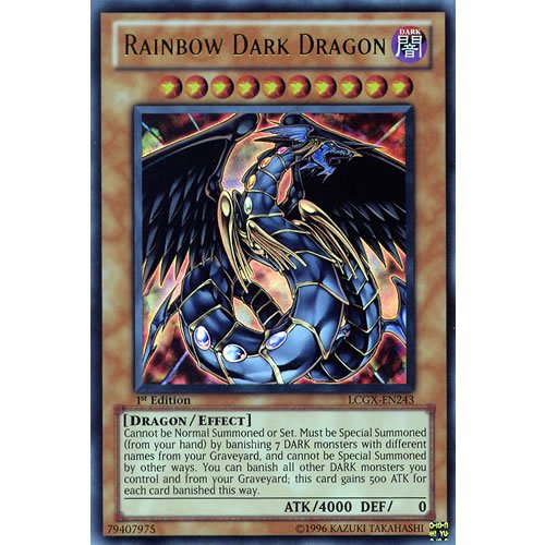 YuGiOh LCGX-EN243 Unlimited Ed Rainbow Dark Dragon Ultra Rare Card - ( Legendary Collection 2 Single Card )