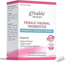 Gynable Vaginal Probiotics for Women Odor & Itch Support, Urinary | pH Balance, Female Probiotics 10 Billion CFU Lactobacillus Probiotics Blend,Selenium-Vitamin C/E/D3 Promote Immune Health, 30 Count
