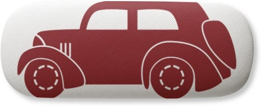 DIYthinkerGeometric Classic Cars Red Silhouette Glasses Case Eyeglasses Clam Shell Holder Storage Box Women's