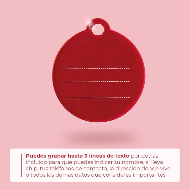 Foto 7 de 7 de Ibera Gifts - Chapa Perro Grabada en Forma Redonda con Huella, Placa Perro Personalizada para Perros y Gatos…