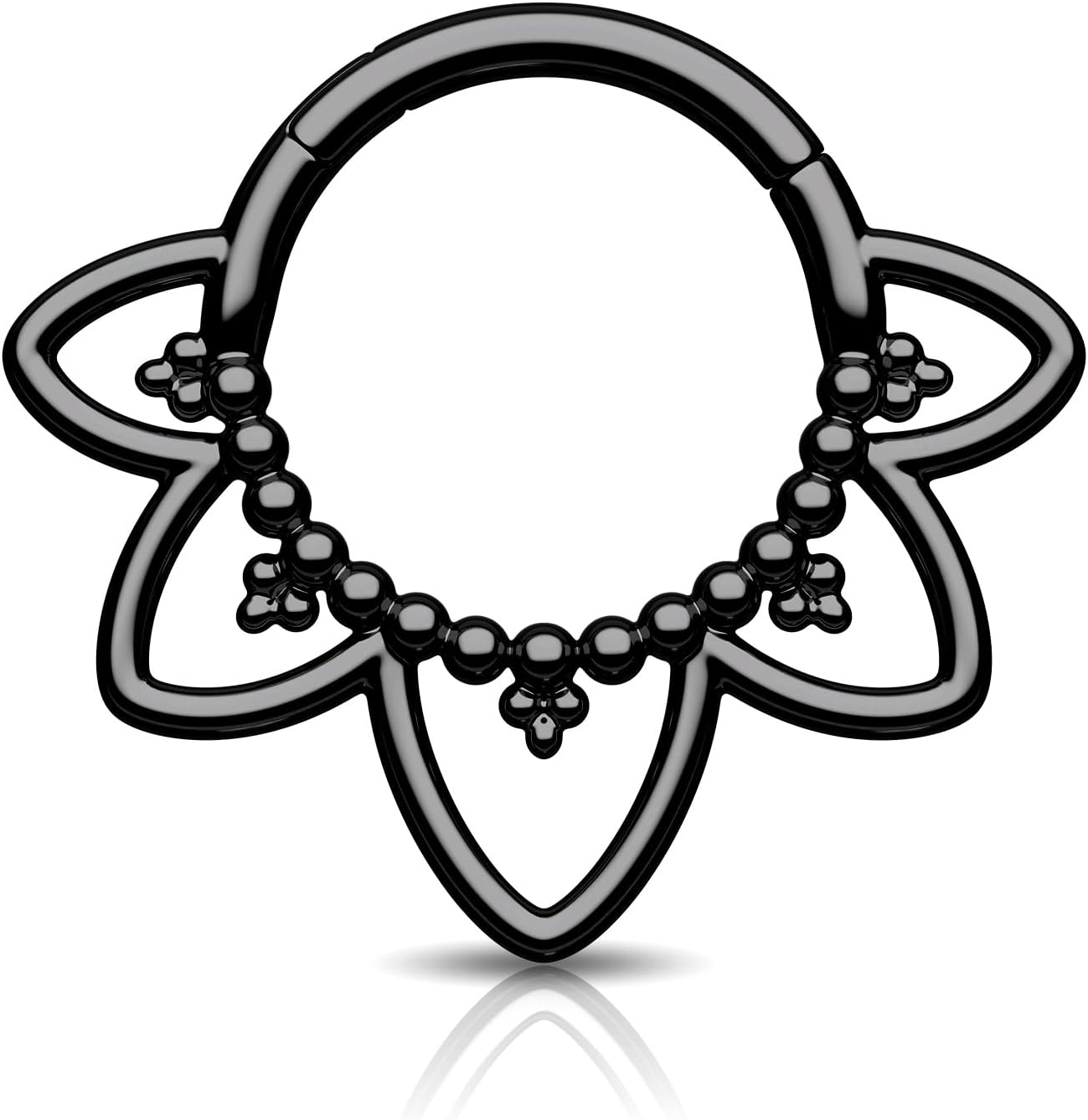 Minimalist Lotus G23 Solid Titanium Septum Rings 16G Flower Septum Jewelry Dainty Helix Daith Earrings for Women Daith Piercing Jewelry Surgical Steel Hypoallergenic