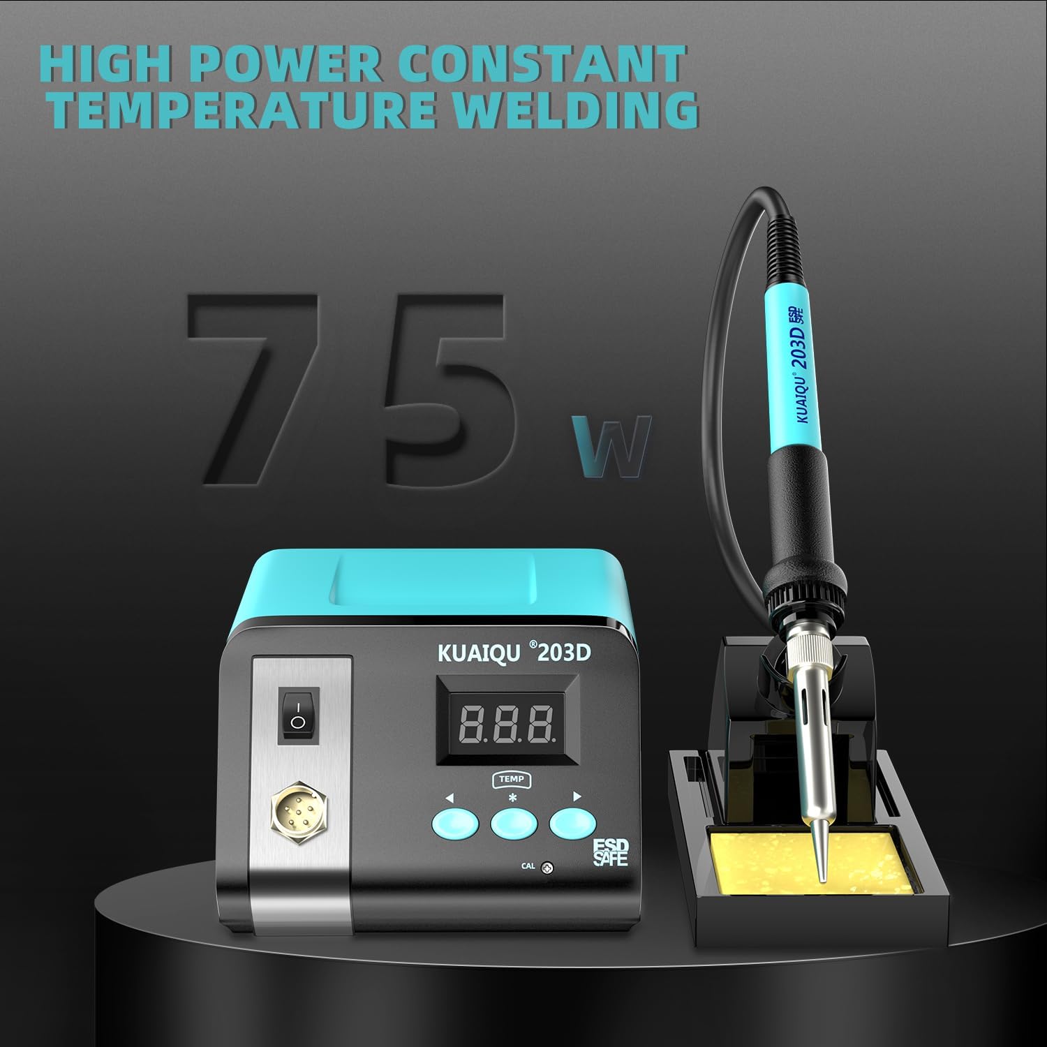 75W Digital Display Soldering Iron Station Kit,Solder Station with Ceramic Heating Element,Precision Temperature Control 122°F-896°F,Auto Sleep & ESD Safe For Electronics Repair & DIY Soldering