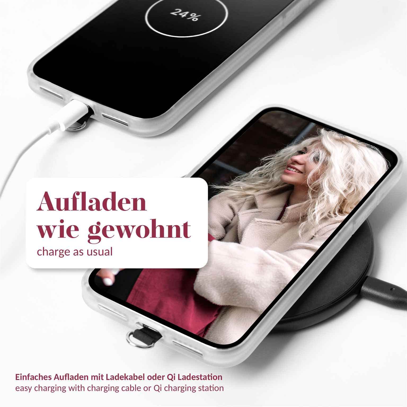 Moex Handyband Für IPhone 12/12 Pro – Abnehmbare Umhängekette Mit Karabiner, Stylisch & Praktisch