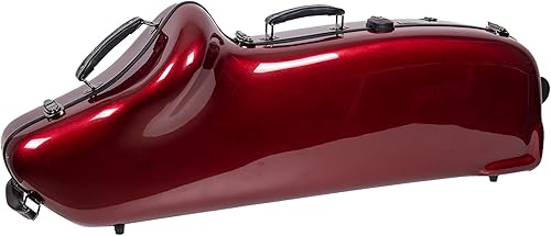 Miniatura 21 de Crossrock Funda recta para saxofón soprano de grado profesional, color azul zafiro, bloqueo TSA, protección Elite, correas desmontables