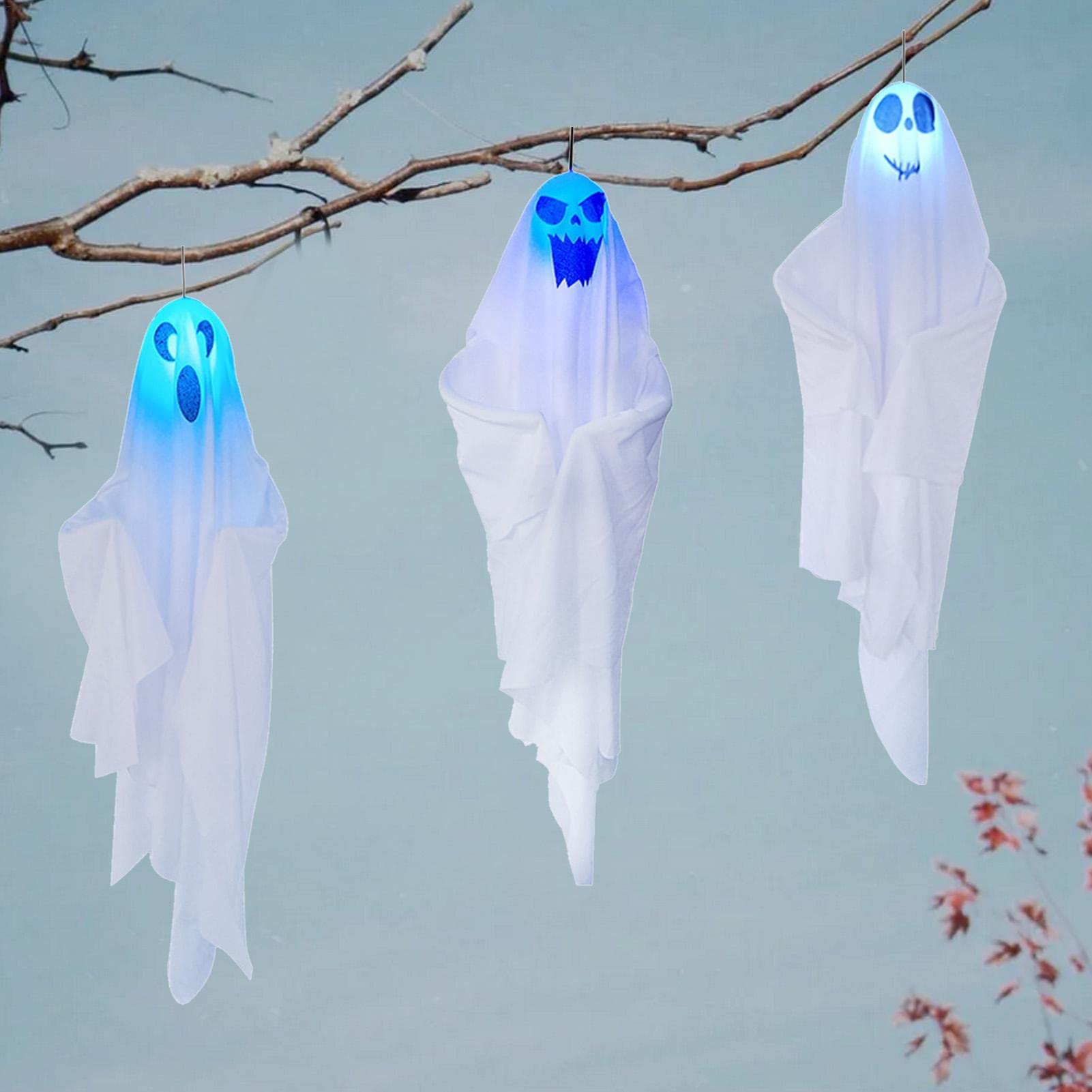 CNMTCCO Decorazione di Halloween da appendere, 3 fantasmi
