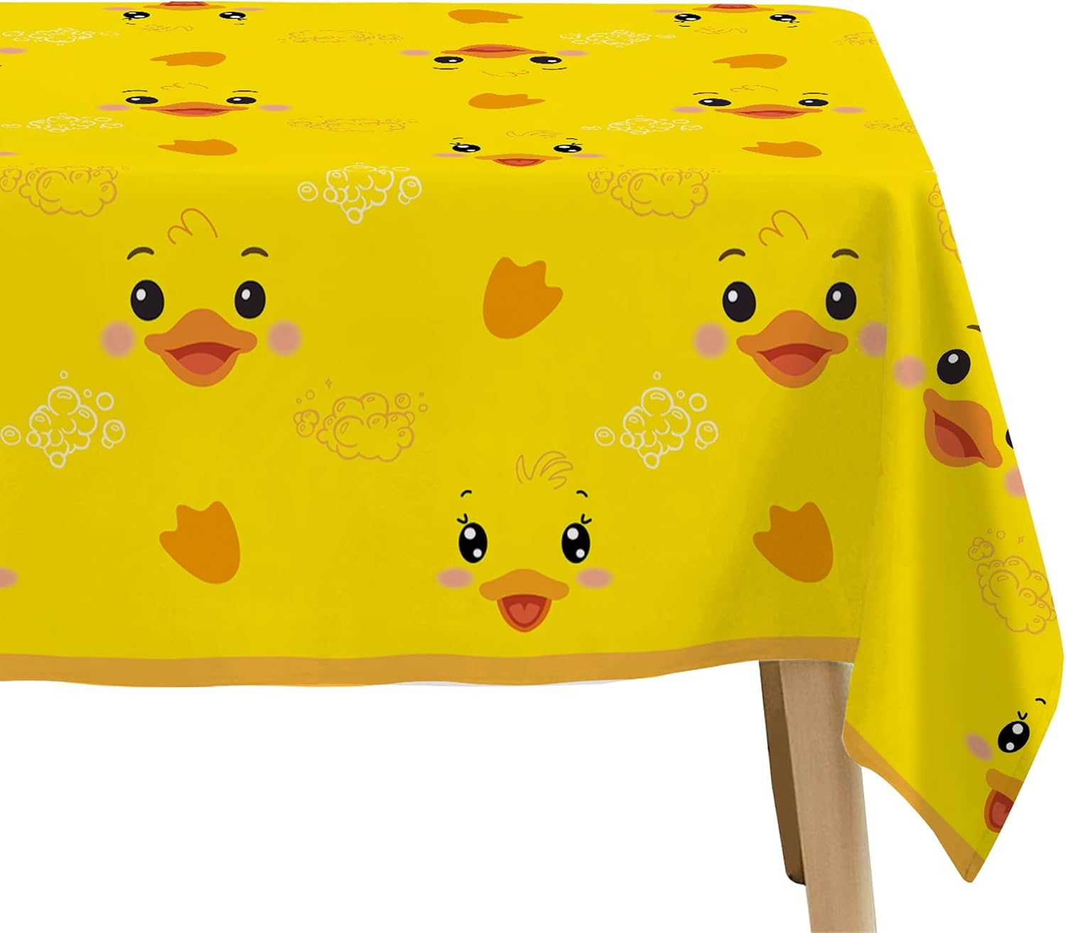 Rubber Duck Tablecloth Decorations, 3Pcs Disposable Yellow Duck Party Table Cover Supplies, Cute Table Cloth for Birthday, Baby Shower, Toddler, or Bathtub Party, 55in x 86in