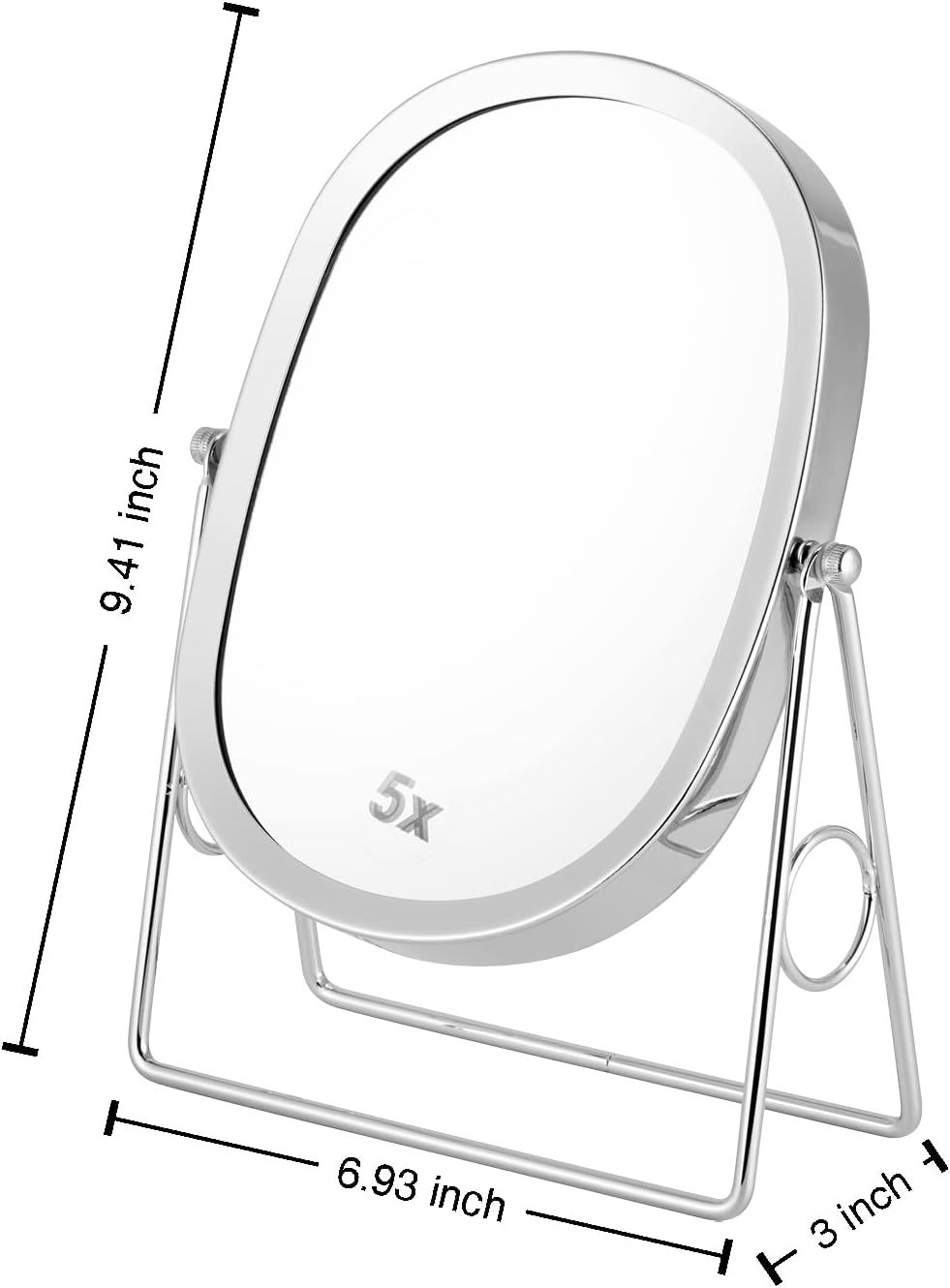 JOYOEIKON Classic Dual Sided 5X and 1X Magnifying Makeup Mirror and Tabletop Standing 360° Rotation Vanity Mirror,Desktop Cosmetic Mirror(Bronze)
