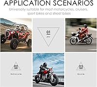 Vista 2 de 7/8" 1" Espejo retrovisor lateral de motocicleta universal retro redondo ajustable convexo manillar Clip-On espejo retrovisor (negro)