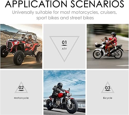 Miniatura 3 de 78" 1" Espejo retrovisor lateral de motocicleta universal retro redondo ajustable convexo manillar Clip-On espejo retrovisor (negro)