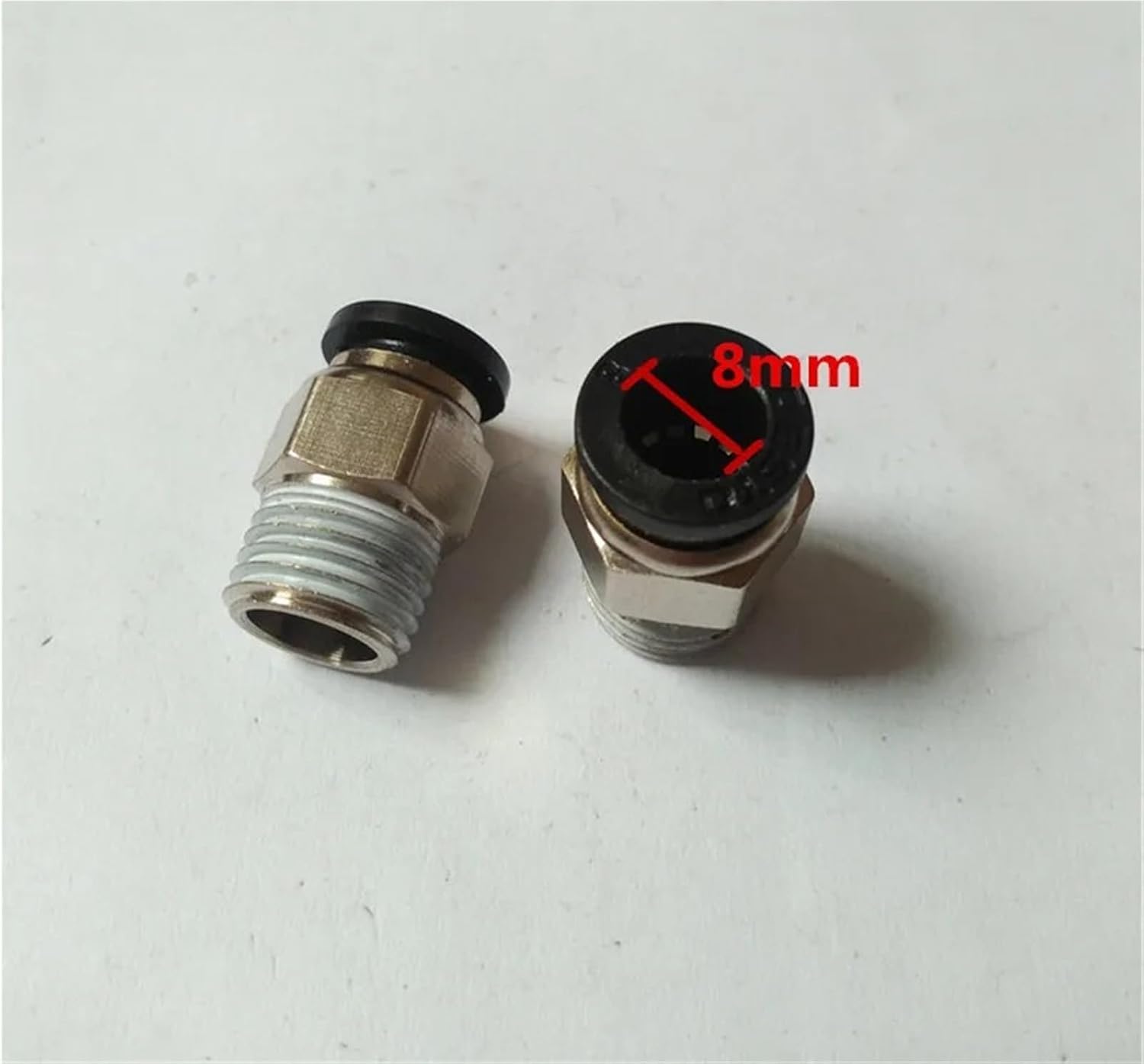 8mm Tube Pneumatic Straight Quick Coupling 1/4" PT Thread Brass Fittings 5 Pcs