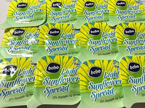 Bebo Light Sunflower Spread Butter - Dairy Free - Vegan Vegetarian Portions x 100