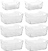8 Pack Clear Plastic Storage Bins, Versatile Kitchen Cupboard Organiser Boxes Pantry Organizers and Storage with Handle for Fridge, Makeup, Bathroom, Countertops, Kitchen Organization