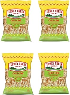 Turkey Creek - America’s Best Fried Pork Skins, offers a Premium 4-Bag Pack of its Chili-Lime Pork Rinds . These Pork Skin Chips (Chicharrones) are packed in full 2.0 oz bags.