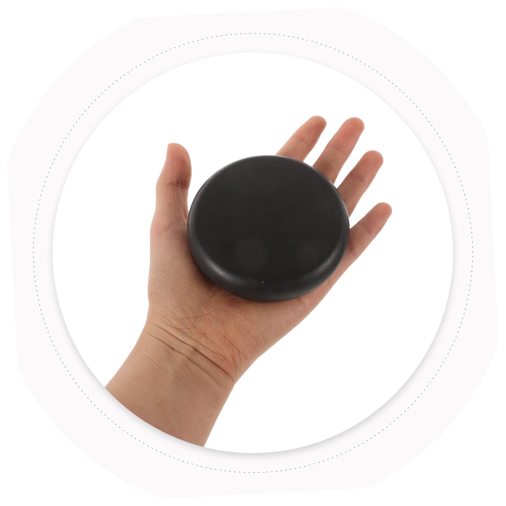 Beavorty 6 Piedras de Masaje Calientes de Basalto, Caja Calentadora para Spa y Masaje en Casa, Superficie Lisa, Alivio Muscular, 6 Piezas
