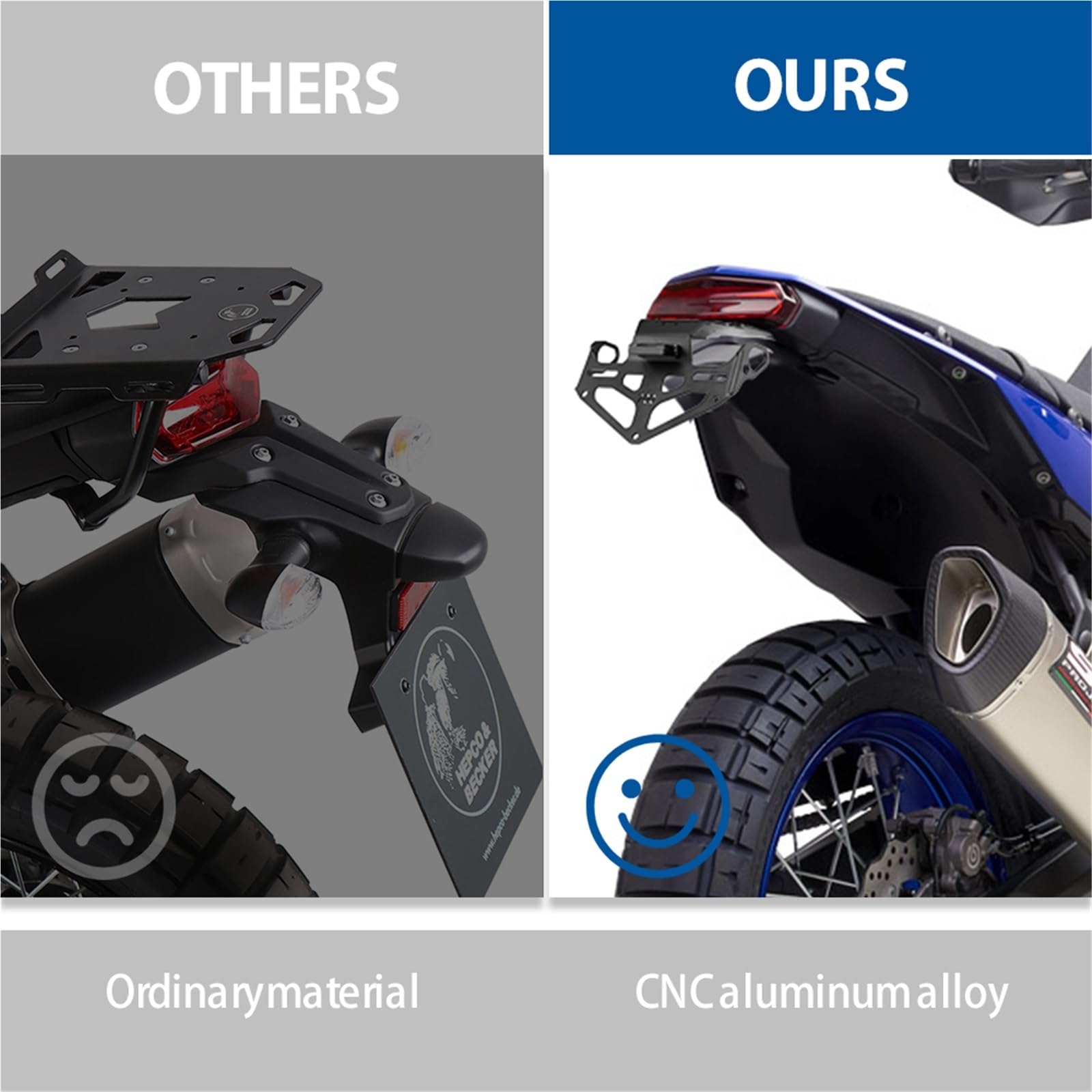 Rama tablicy kierunkowskazów Pasuje do Yamaha Tenere 700 2019 2020-2024 Uchwyt tylnej tablicy rejestracyjnej motocykla Tail Tidy Fender Eliminator CNC Aluminium Uchwyt rejestracyjnej