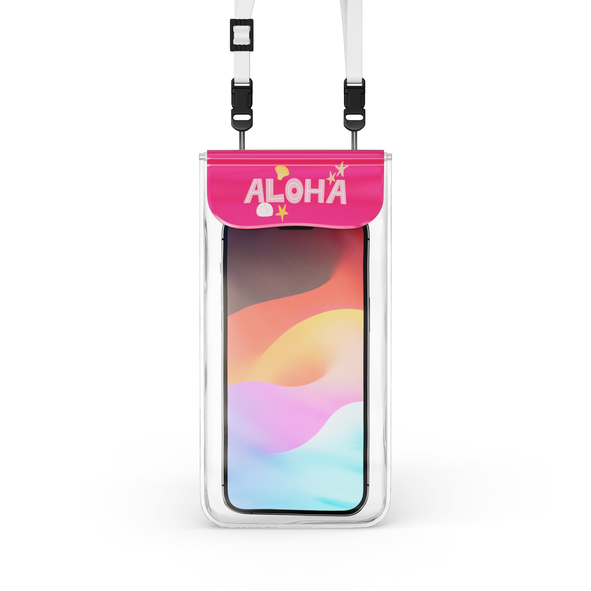C&K GLOBAL Hawaii IP68 Waterproof Phone Pouch - Aloha-Inspired Dry Bag Case for iPhone 17 16 15 14 Pro & Galaxy S26 S25 S24 - Made in Korea, Universal