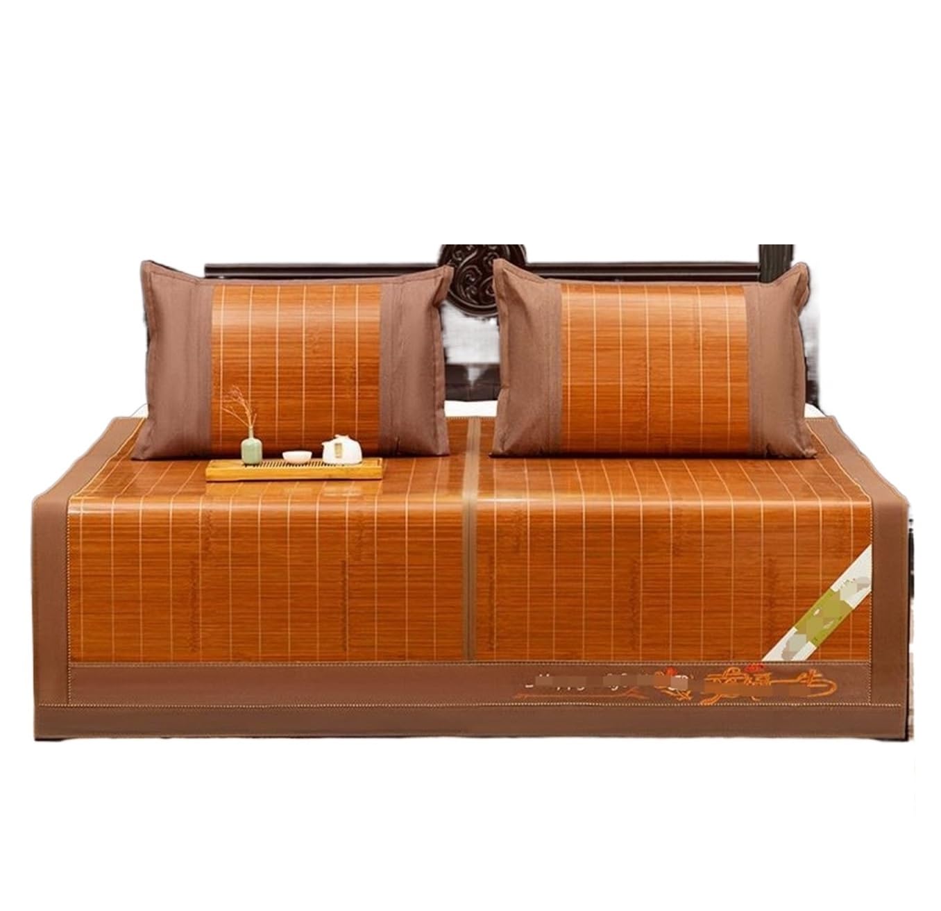 JYBNBBE Mat for Bed Summer Sleeping Mat Natural Bamboo Cooling Pad Smooth Double-Sided Folding Bed Summer (Bruin 1.8 * 2M/70 * 78in)