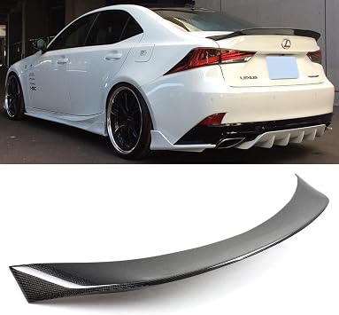 AR Style Carbon Fiber High Kick VIP Trunk Spoiler Wing Compatible with for 2014-2020 Lexus IS200t IS250 IS350 IS300