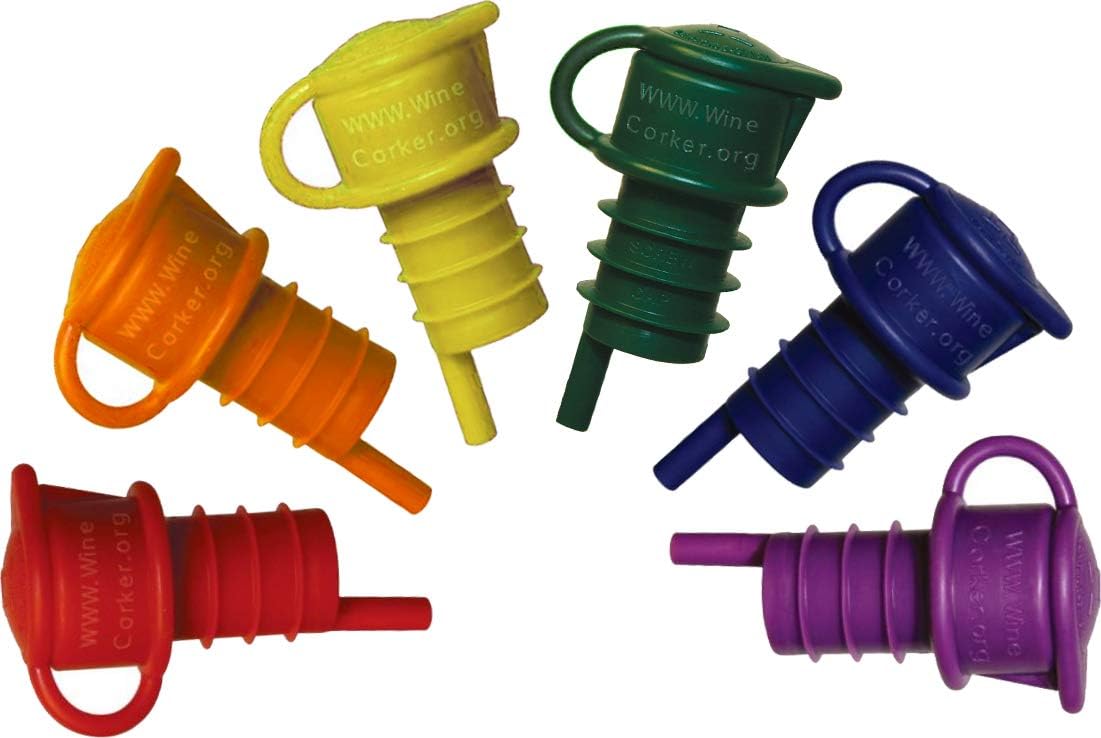 Haley's Corker Pride Pack 5-in-1 Wine Aerator, Stopper, Pourer, Filter and Re-Corker (6-Pack)