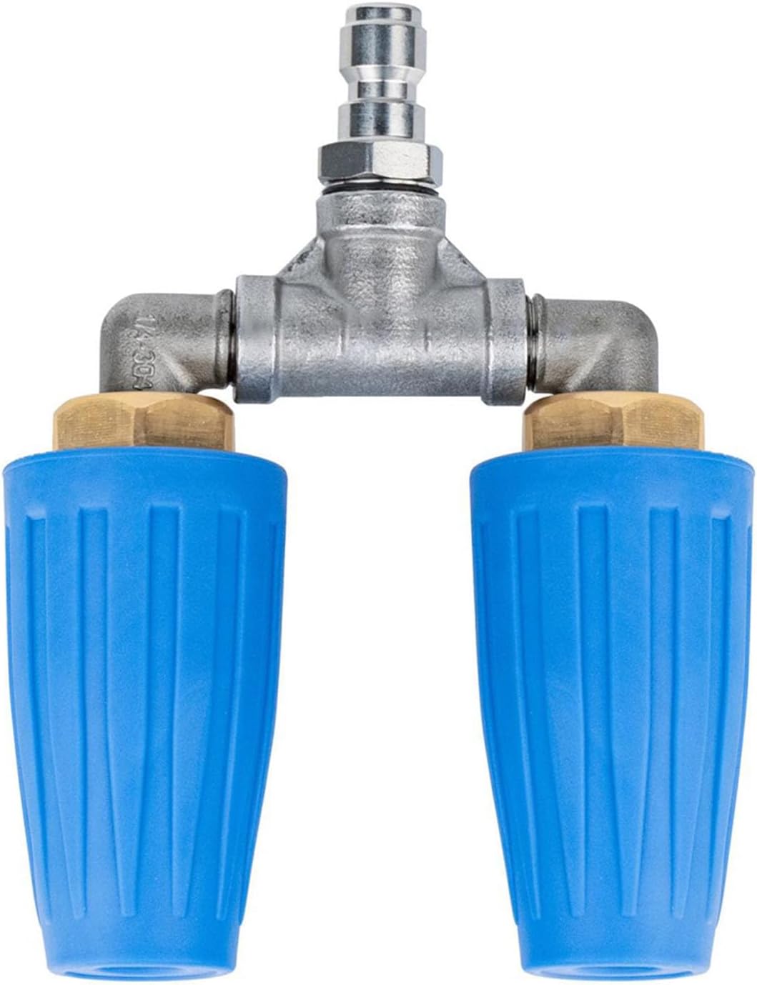 Dual Turbo Nozzle for Pressure Washer, 4000PSI 4 6GPM Rotating Tip with 0.25 Inch Quick Connector, 2.0mm Brass and Ceramic Jet Wash Nozzle