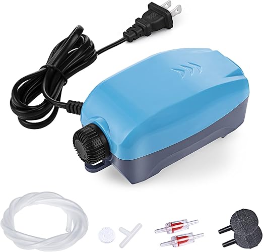 HITOP Adjustable Aquarium Air Pump, Upgrade Quiet Oxygen Pump, 80GPH Powerful Air Aerator for Fish Tank up to 120 Gallon