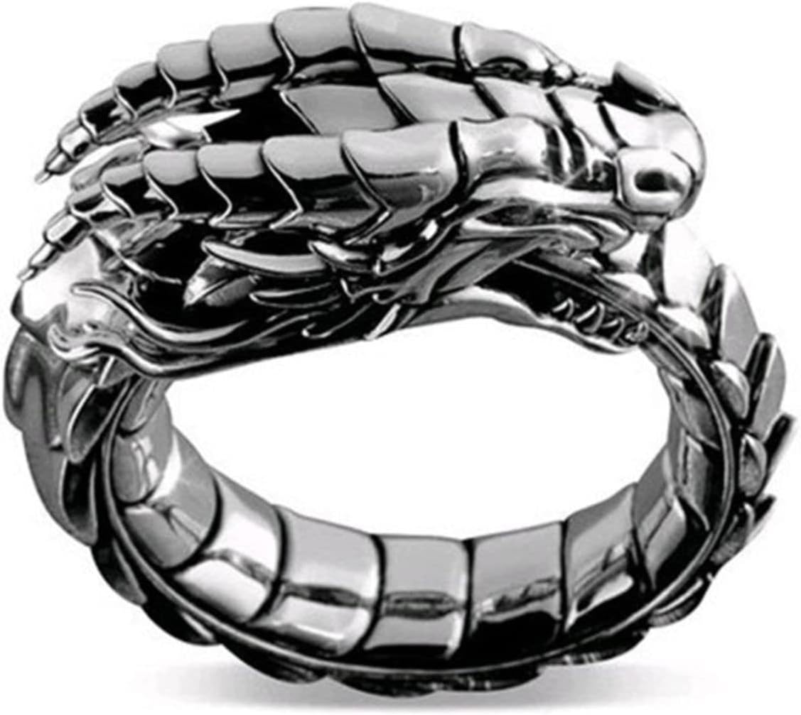 Punk Dragon Ring,Dragon Ring for Men,Gothic Rose Gold Dragon Head Ring Punk Stone Dragon Ring for Boys Hip Hop Retro Rock Dragon Animal Jewelry Size 6-12 (A, 11)