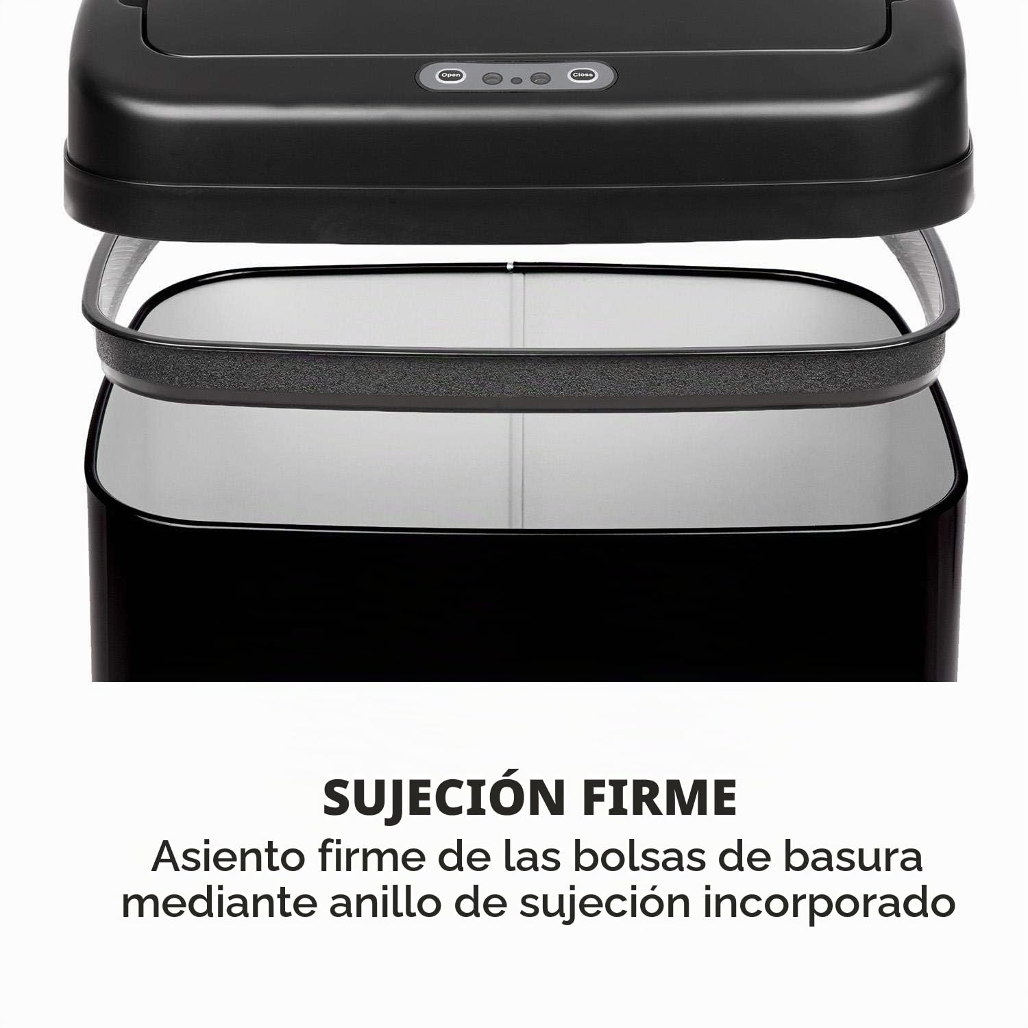 KLARSTEIN Cleansmann Cubo de basura con sensor, capacidad de 30 litros, touchless: apertura y cierre automáticos, soporte para bolsa, materiales: tapa de plástico ABS, negro