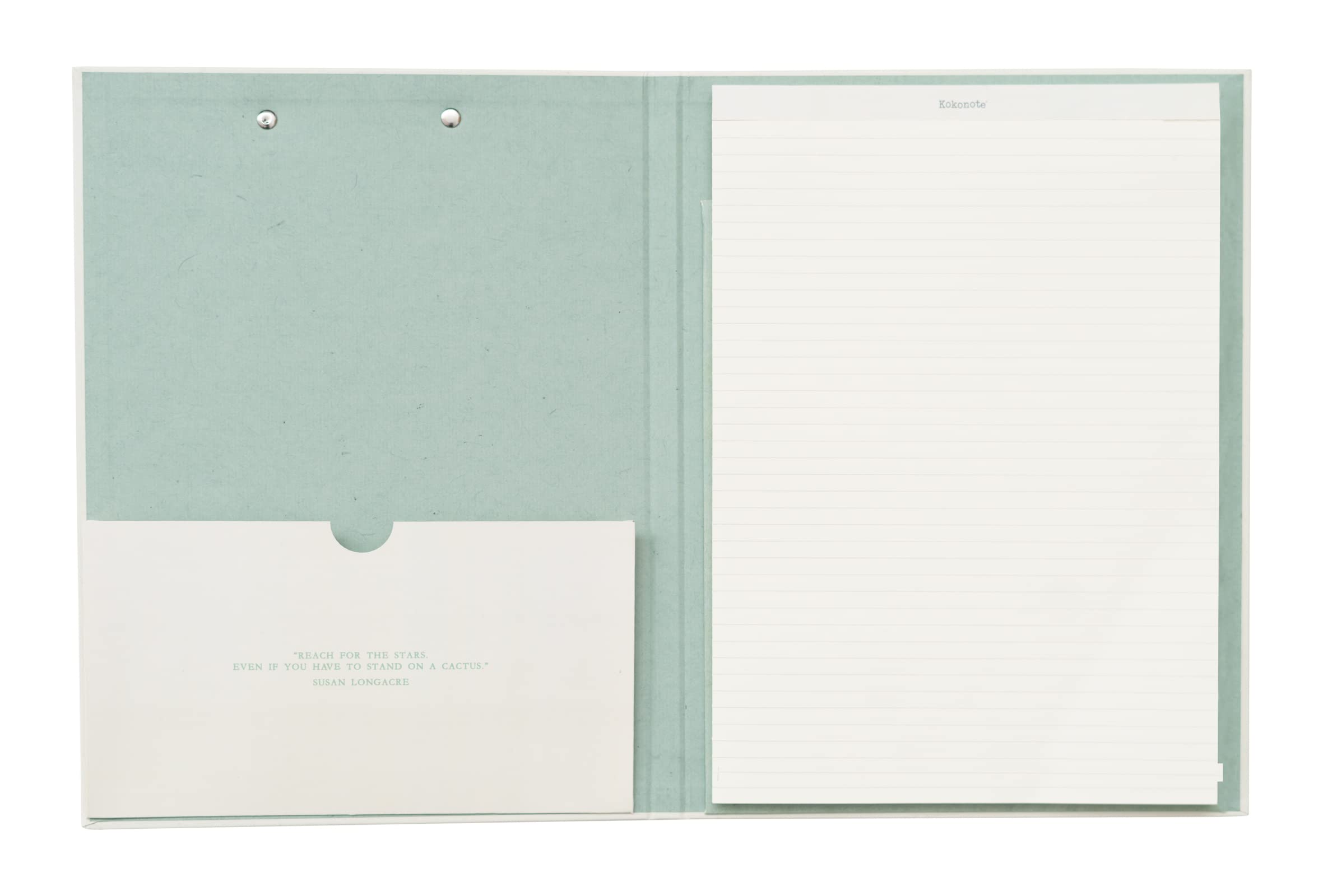 Porte Bloc A4 Avec Pince Botanical - Support Feuilles Et Bloc-Notes Intégré - Pochette De Rangement - Design Kokonote