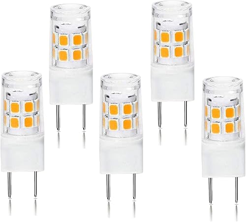 Paquete de 5 bombillas LED G8 2 W equivalente a 15-20 W, bombilla halógena T4 G8 con base bi-pin de 120 V, 200 lm, no regulable, bombilla G8 blanca