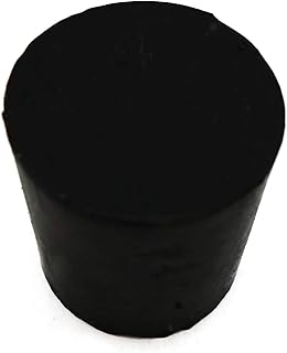 Laboratory Grade Rubber Stopper, Black SBR Rubber, Size #4, 26 x 20 x 25mm, 33 per Package