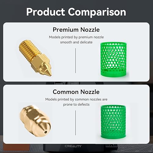 Miniatura 5 de Creality Boquilla oficial Ender 3 V3 SE, 5 boquillas extrusoras M6 de alta velocidad de 0.016 in, boquilla extrusora 3D de latón resistente al