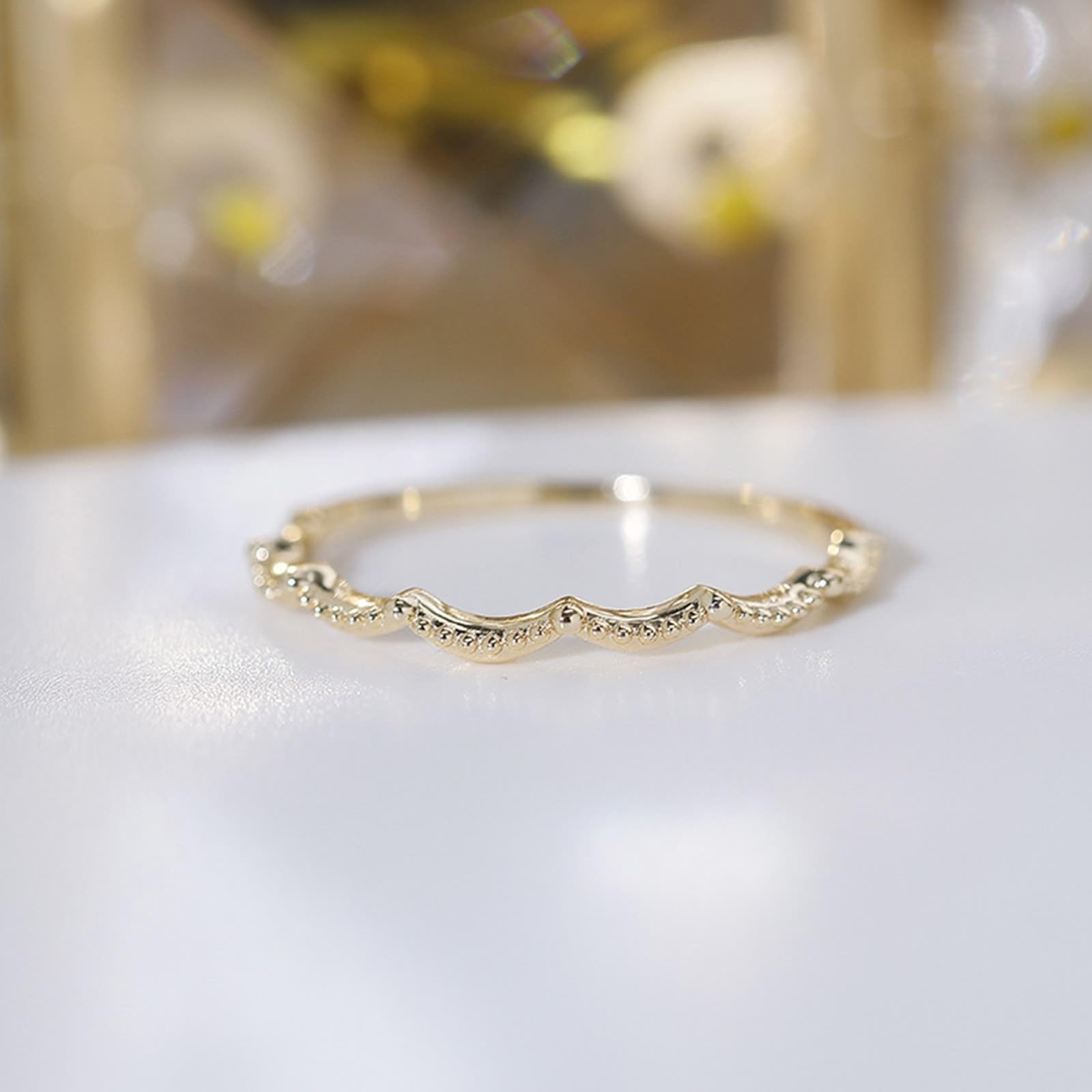 Anello solitario in vero oro 9 K/14 K/18 K, forma filigranata