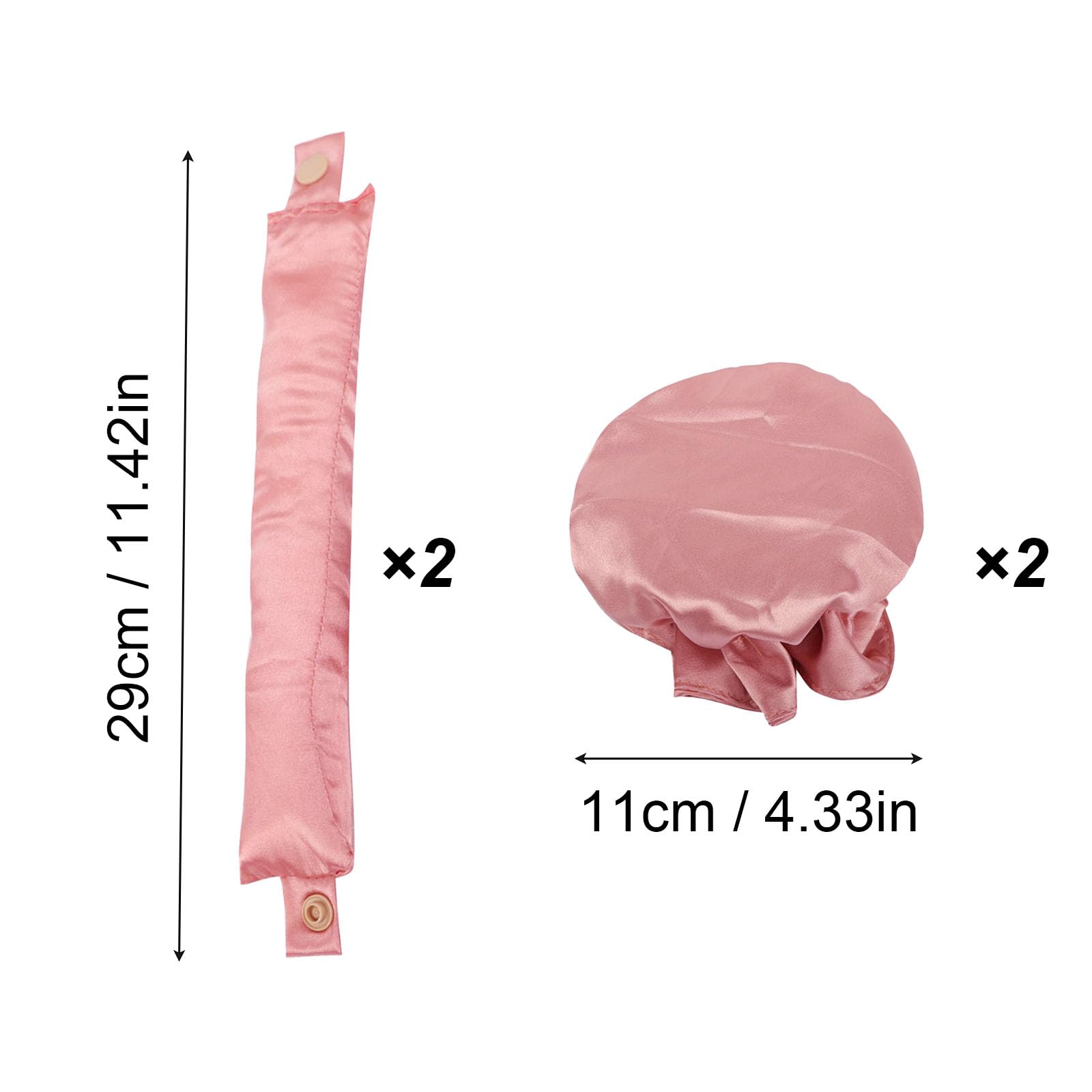 KEYRI Set di 2 bigodini senza calore, con retina per capelli lunghi e medi, per dormire durante la notte, strumenti fai da te per acconciature (rosa)