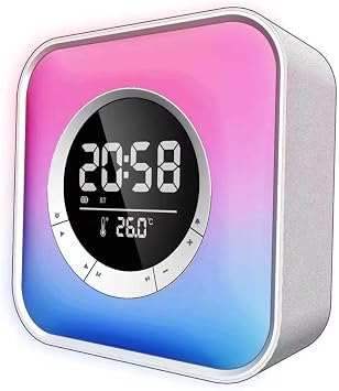 P10 RGB LED Alarm Saat Bluetooth Hoparl r, Gece Lambas , Kablosuz  arj Destekli Dijital Masa Saati