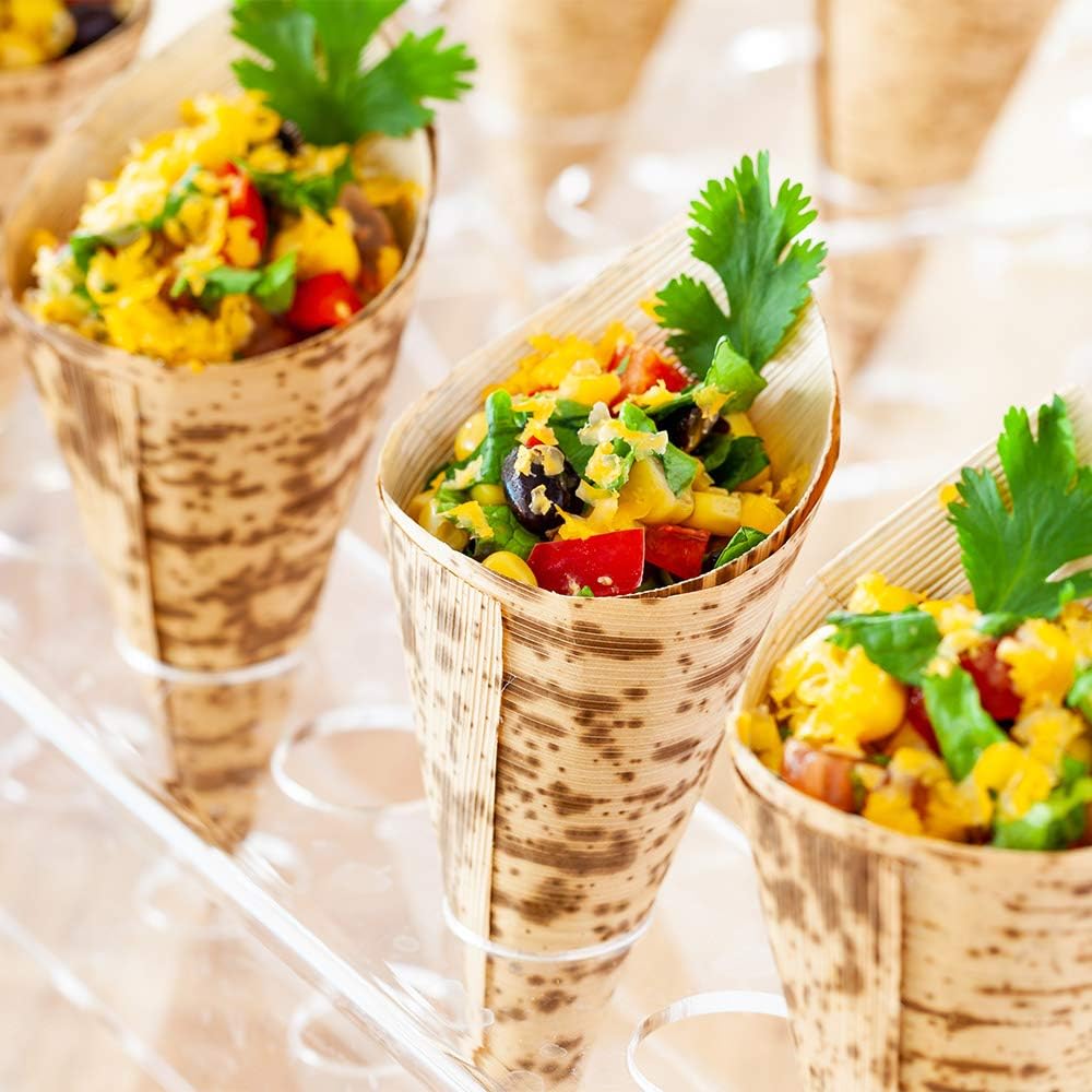 50% оƒƒ Dіѕсоunt Bamboo Cone, Wooden Food Cone, Bamboo Food Cone - Perfect For Catering, Restaurants & Food Trucks - Medium 2 x 5 - 2.5 oz - 200ct Box - Restaurantware
