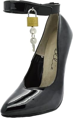 Ellie Shoes Womens 6 Inch Heel Fetish Pump with Lock and Key Black;9