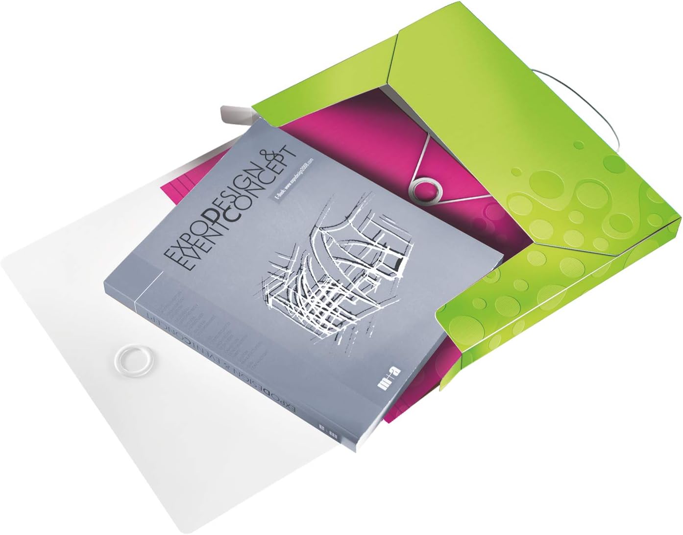 Leitz 46290064 Box File, Holds up to 250 A4 Sheets, Elastic Closure, Flexible Plastic, Green Metallic, Wow Range