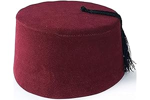 BAYKUL Red Fez Hat Turkish Felt Arabian Moroccan Costume