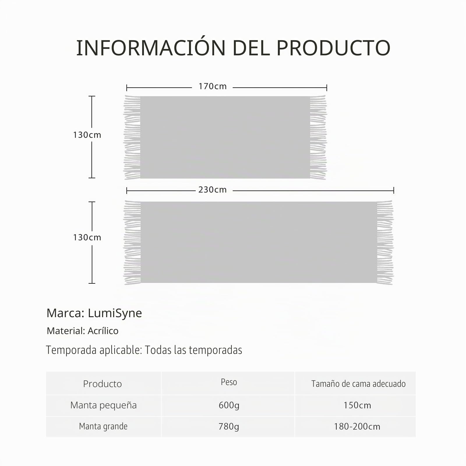 LumiSyne Manta De Punto con Flecos Color Sólido Rejilla De Piña Comoda Suave Cubresofa Cubrecama Manta Cubrecama Decorativa para Sofá Cama 230x130cm