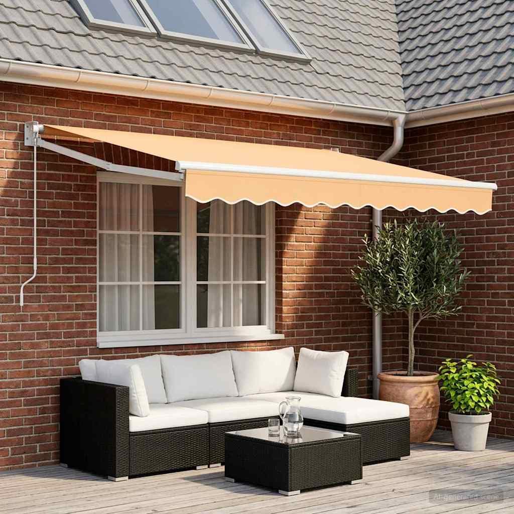 Toldo 3,5 x 2 m poliéster aluminio arena