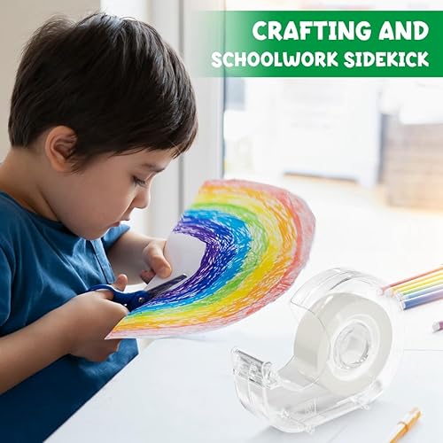 Miniatura 2 de Rollos de cinta transparente, paquete de 12 cintas transparentes a granel con dispensadores, 710 x 1000 pulgadas, cinta de oficina brillante para