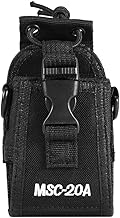 ASHATA Radio Case, MSC-20A Nylon Pouch Case Bag with Strap for Kenwood/Motorola/HYT Two-Way Radio,Radio Holder Holster Case Pouch Bag for Police,Fireman,Security Guard,First-aid Personnel,Black