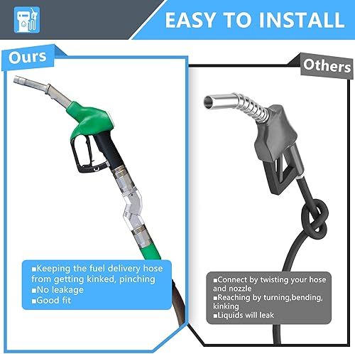 Miniatura 3 de Manguera de combustible de 34 pulgadas, conector giratorio, boquilla de combustible giratoria de 34 pulgadas, NPT 360, multiplano giratorio para