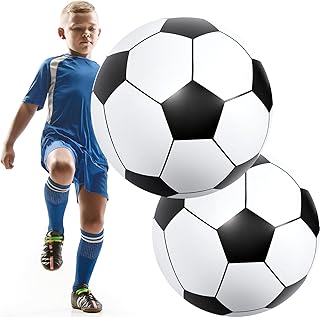 Lewtemi 27 Inch Large Inflatable Soccer Ball Giant Soccer Ball Inflatable Large Soccer Beach Ball Giant Inflatable Balls for Beach Inflatable Sports Balls for Outdoor Game Pool Party Decoration Toy