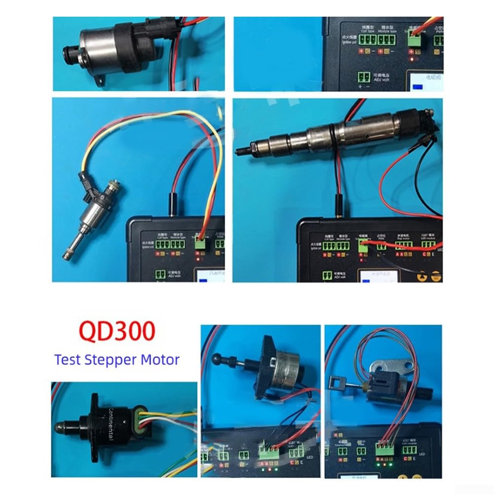 QD300 Probador de bobina de encendido automotriz y detector de fallos del actuador - Herramienta de diagnóstico del motor de 12V-24V para inyectores, solenoides, motores paso a paso