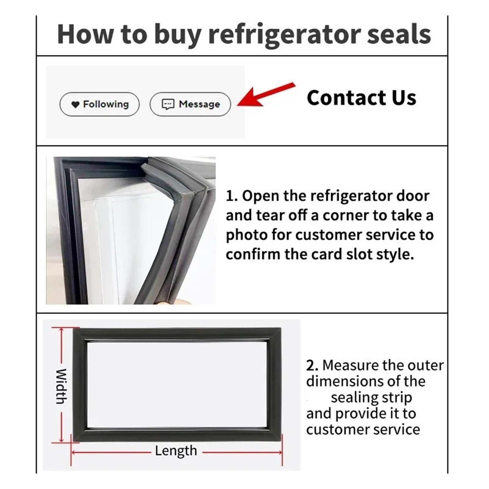 Sello de puerta de reemplazo de junta de refrigerador