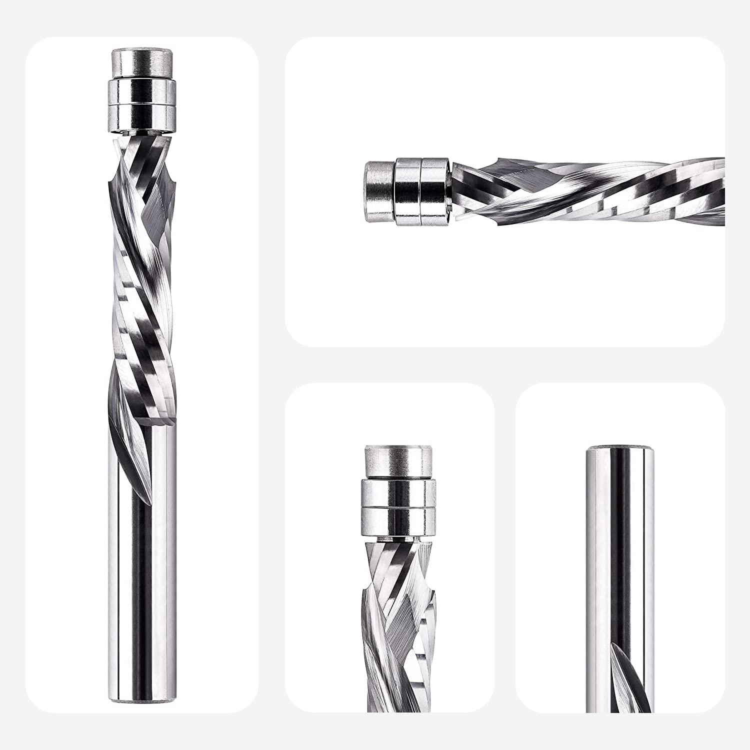 SpeTool Up&Down Fraise à Copier et Affleurer - 8 mm Diamètre de Tige, 32 mm Longueur de Coupe, Compression Hélicoïdale, Double Roulement à Billes
