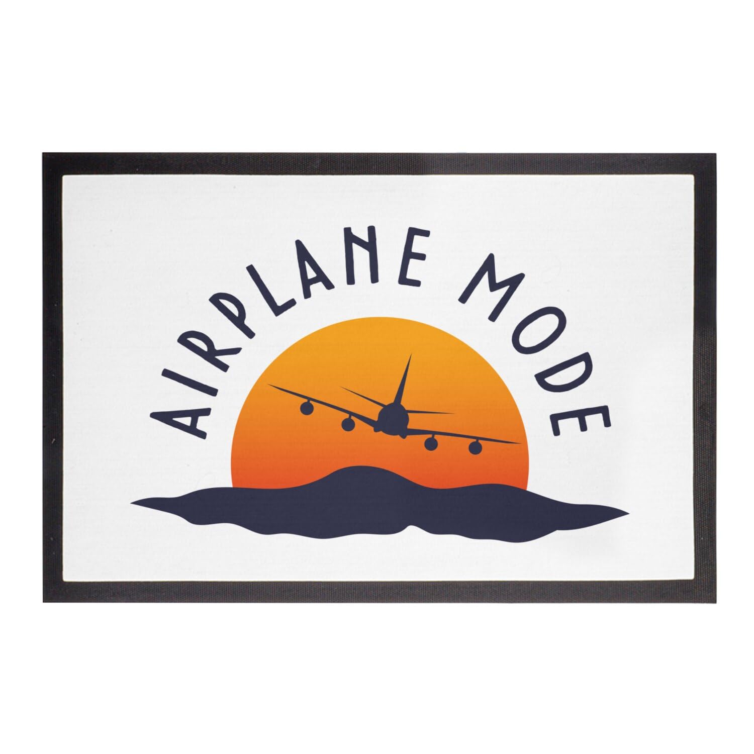 Paillasson blanc Airplane Mode idée cadeau voyageur tapis sol 75x50cm