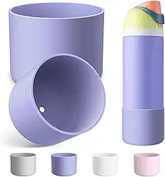 Bota de silicone para garrafa de água Owala 1,134 g, capa protetora antiderrapante para garrafas de água de aço inoxidável - roxo