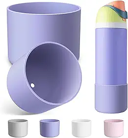 Bota de silicone para garrafa de água Owala 1,134 g, capa protetora antiderrapante para garrafas de água de aço inoxidável - roxo